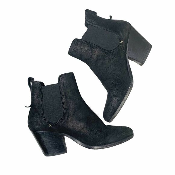 Rag & Bone Devon Black Suede Leather Ankle Bootie - Picture 3 of 11
